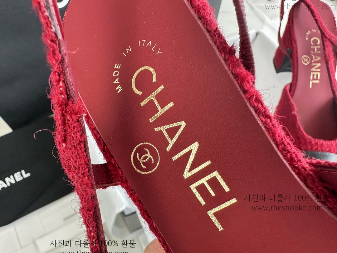 (해피) 샤넬 23K 슬링백 미들 힐
