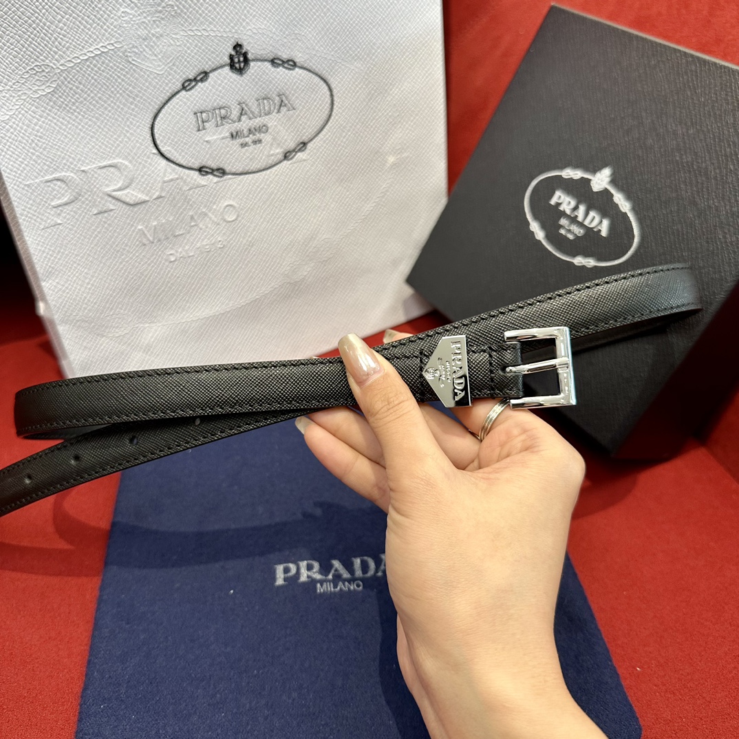 프라다 사피아노 가죽 벨트