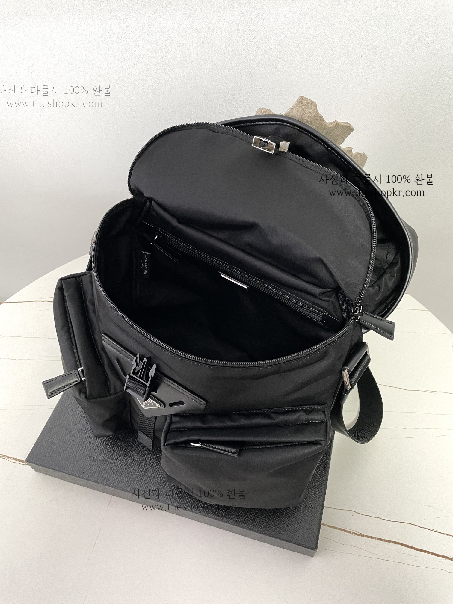 (블프) 프라다 투포켓 리나일론 숄더 백