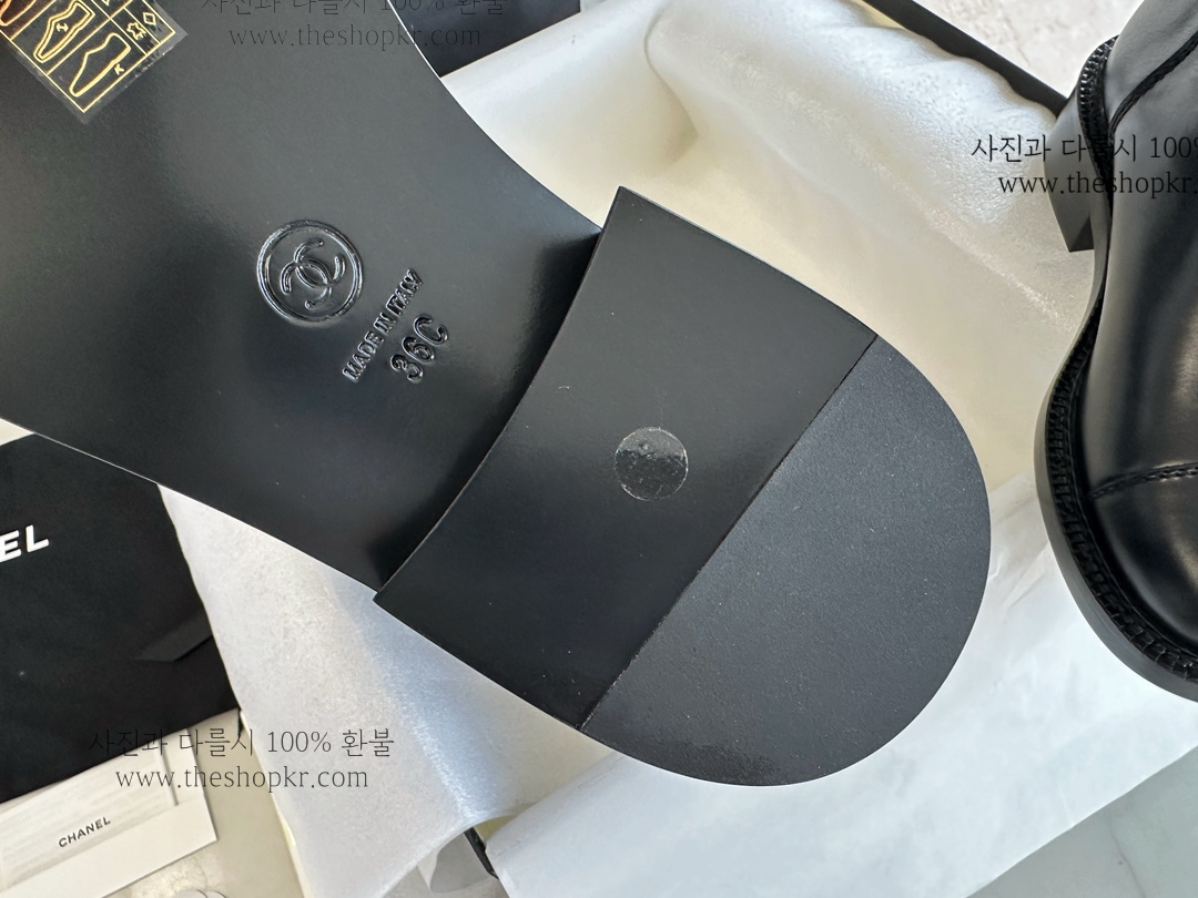 (해피) 샤넬 24P 레더 미들부츠