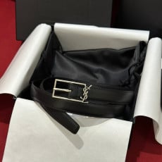 (찡댄) 생로랑 사각 로고 버클 여성 벨트