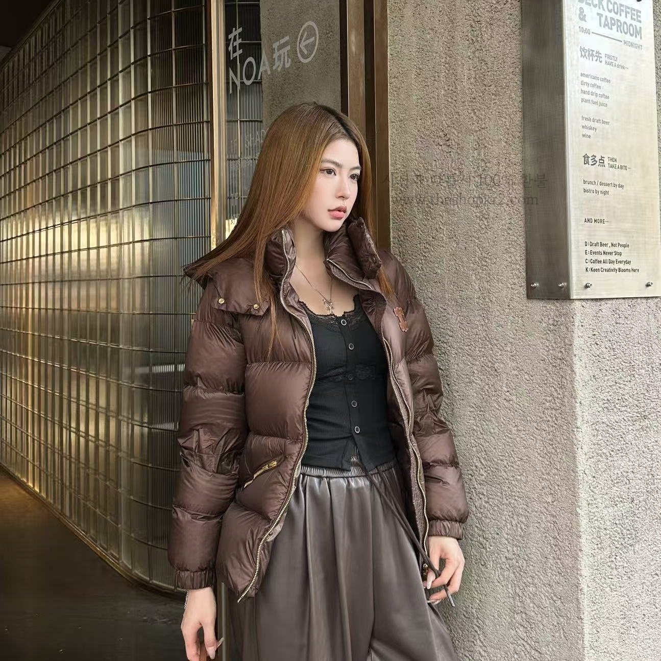 (청운) 셀린느 벨티드 후드 다운 패딩