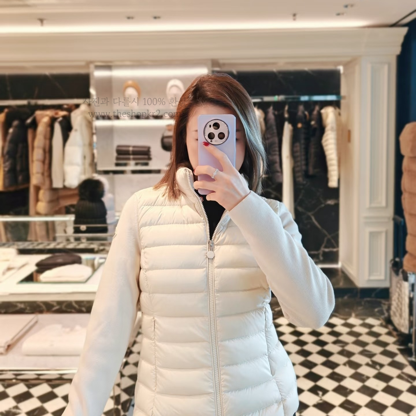 (청운) 몽클레어 패딩 울 집업 가디건