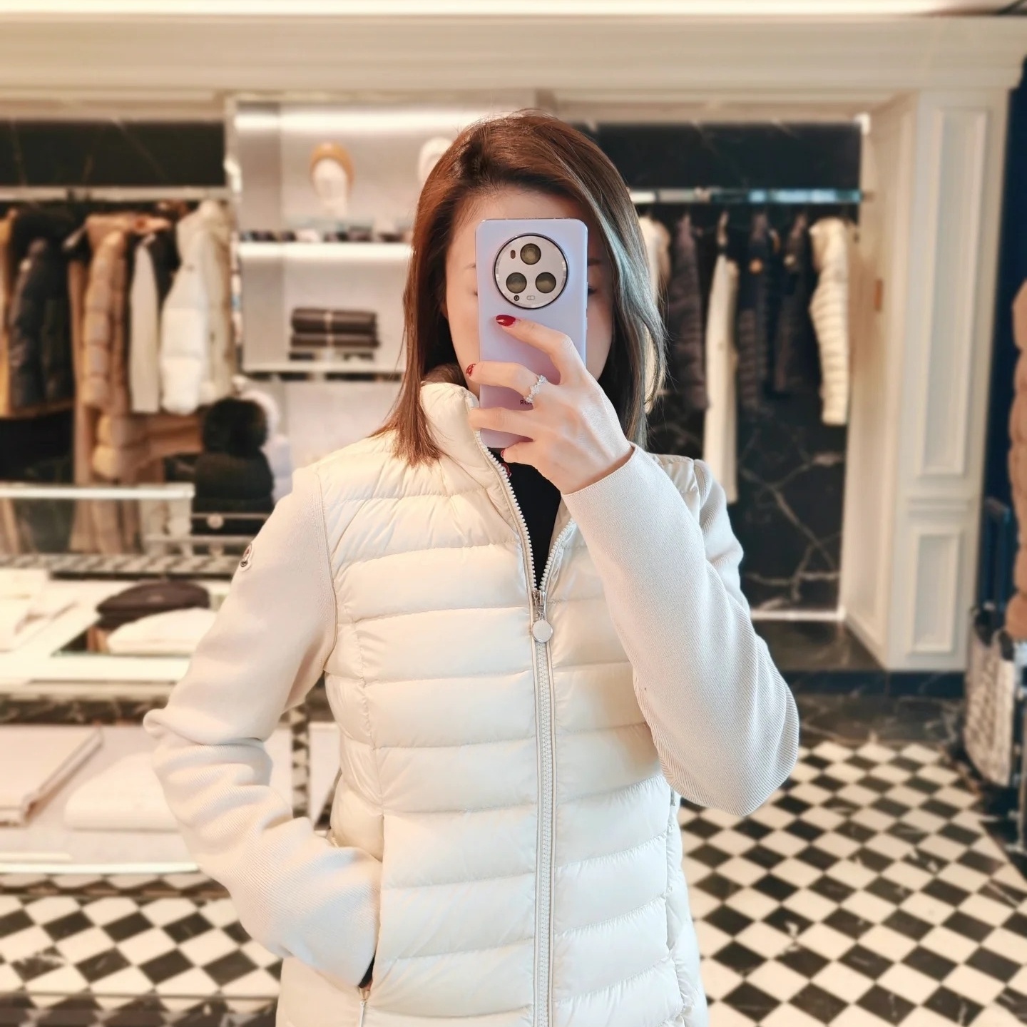 (청운) 몽클레어 패딩 울 집업 가디건