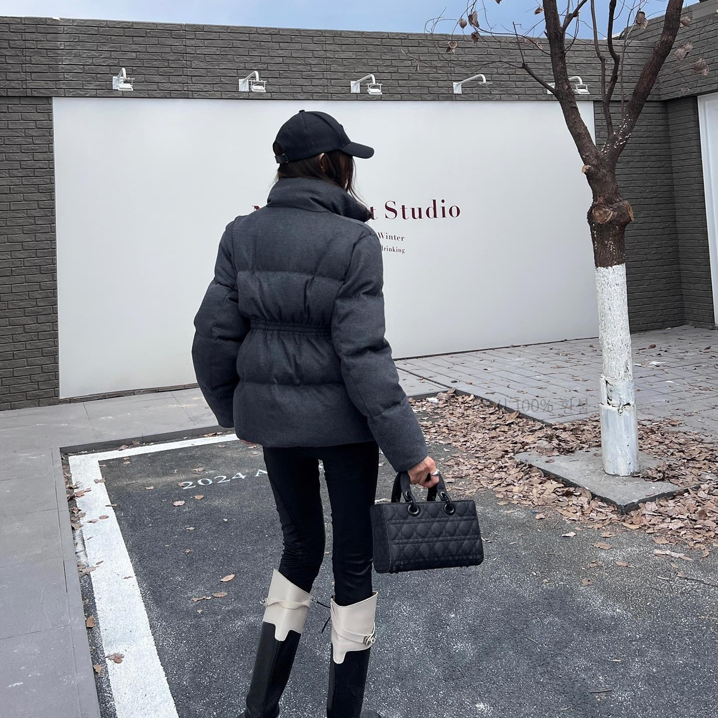 (청운) 프라다 트라이앵글 로고 패딩