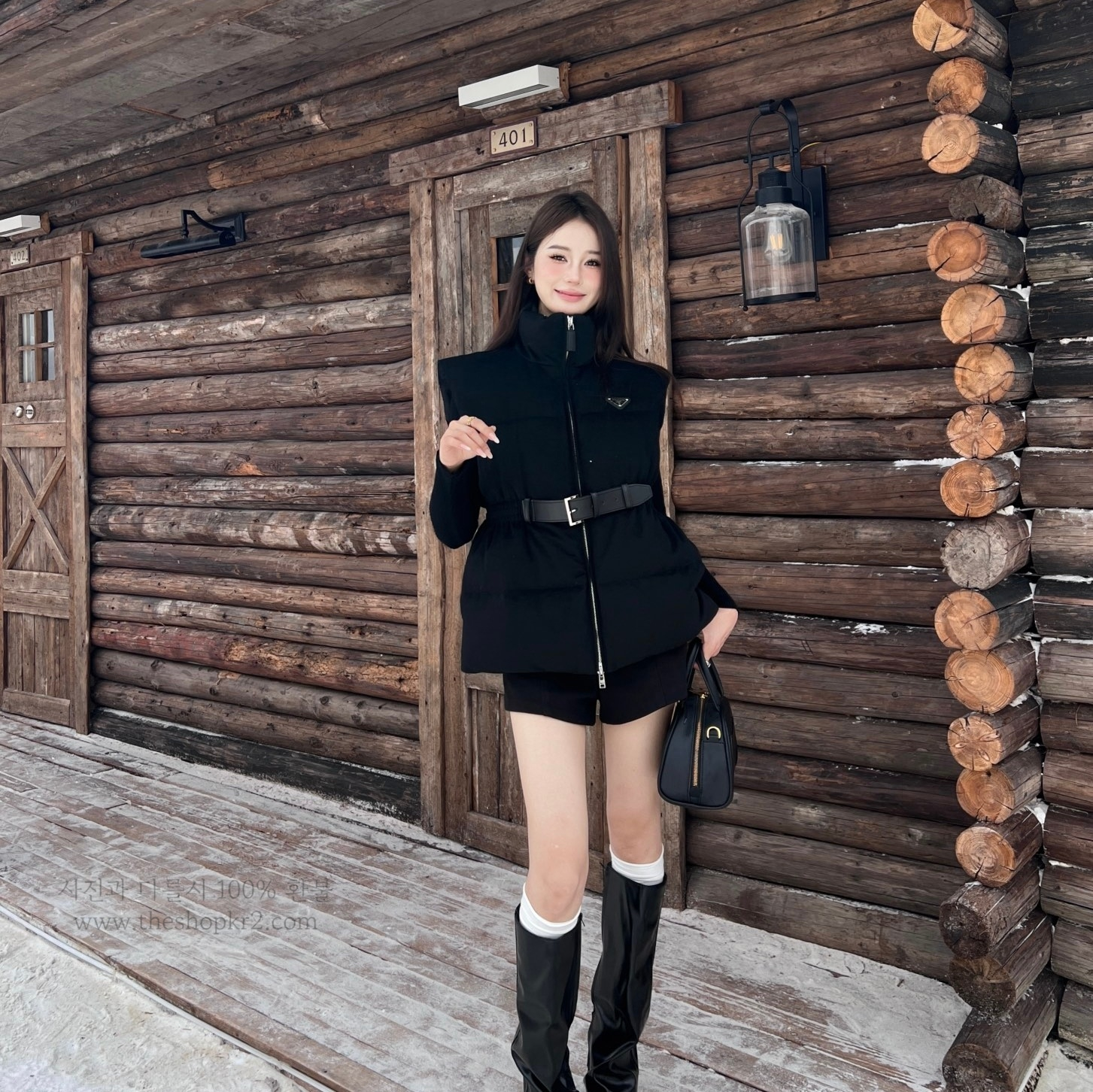 (청운) 프라다 벨트 다운 패딩 질레