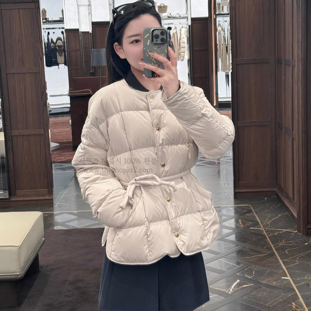 (청운) 몽클레어 카라마뉴 벨트 쇼트 다운 재킷